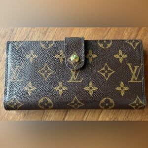 Vintage Louis Vuitton Monogram Porte-Monnaie Billets Viennois Wallet Kiss Lock